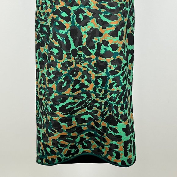 Chicos Womens Green Leopard Animal Print High Low Hem Dress size 0 2 - Picture 6 of 15